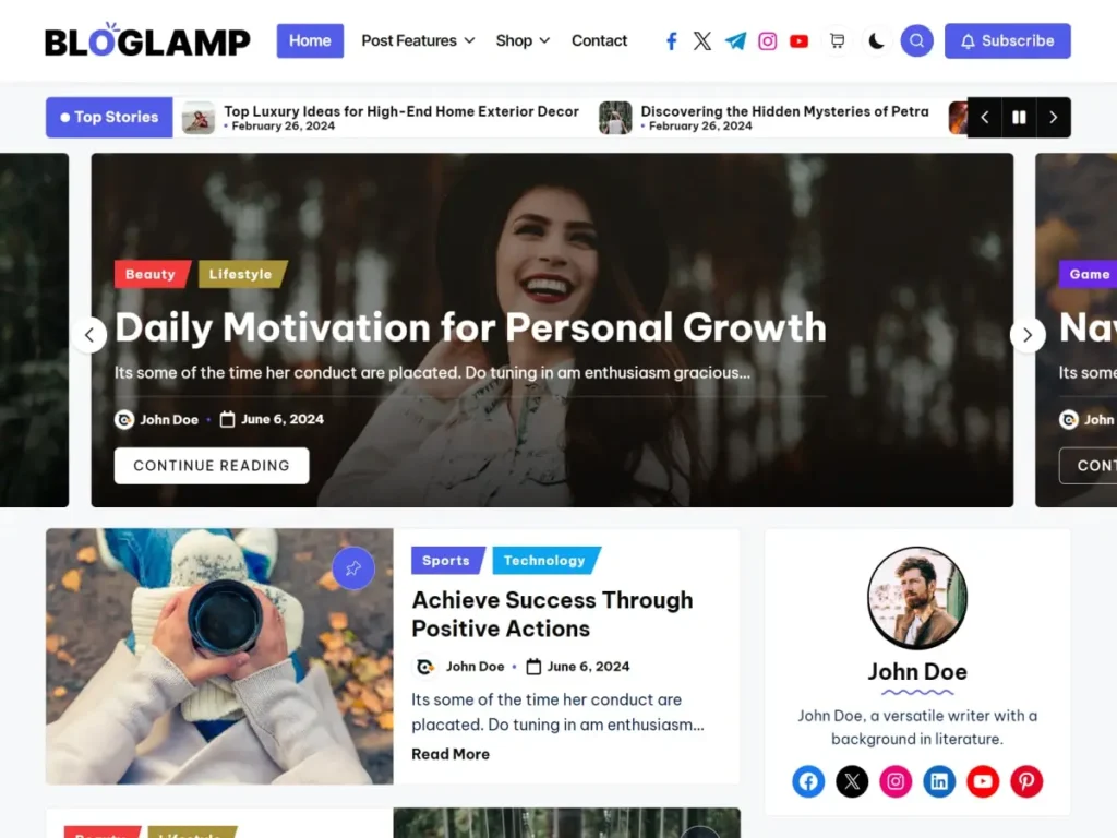 wordpress theme dos and donts bloglamp-wordpress theme example